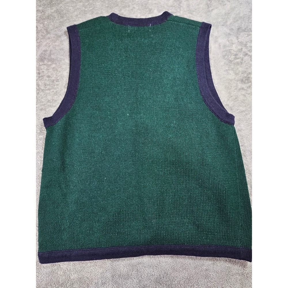 Vintage 1993 Eagles Eye Scottish Scottie Dog Bagpipes Knit Sweater Vest Green M - Picture 5 of 7